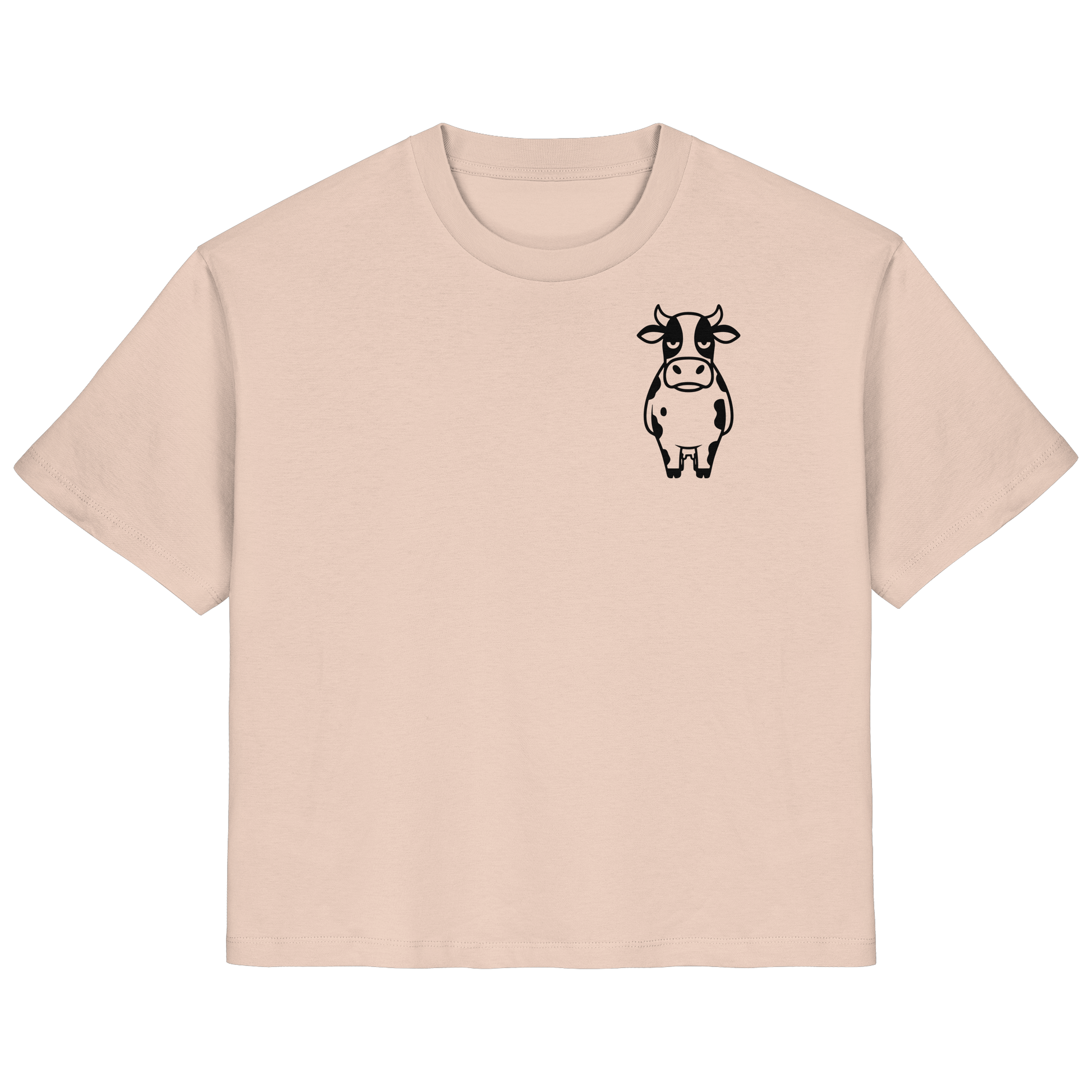 Angry Cow Statement-Print – Fraiche Peche Fitted Shirt | GÖRL Bio-Baumwolle, DTF-Druck in DE