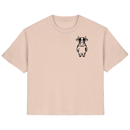 Angry Cow Statement-Print – Fraiche Peche Fitted Shirt | GÖRL Bio-Baumwolle, DTF-Druck in DE