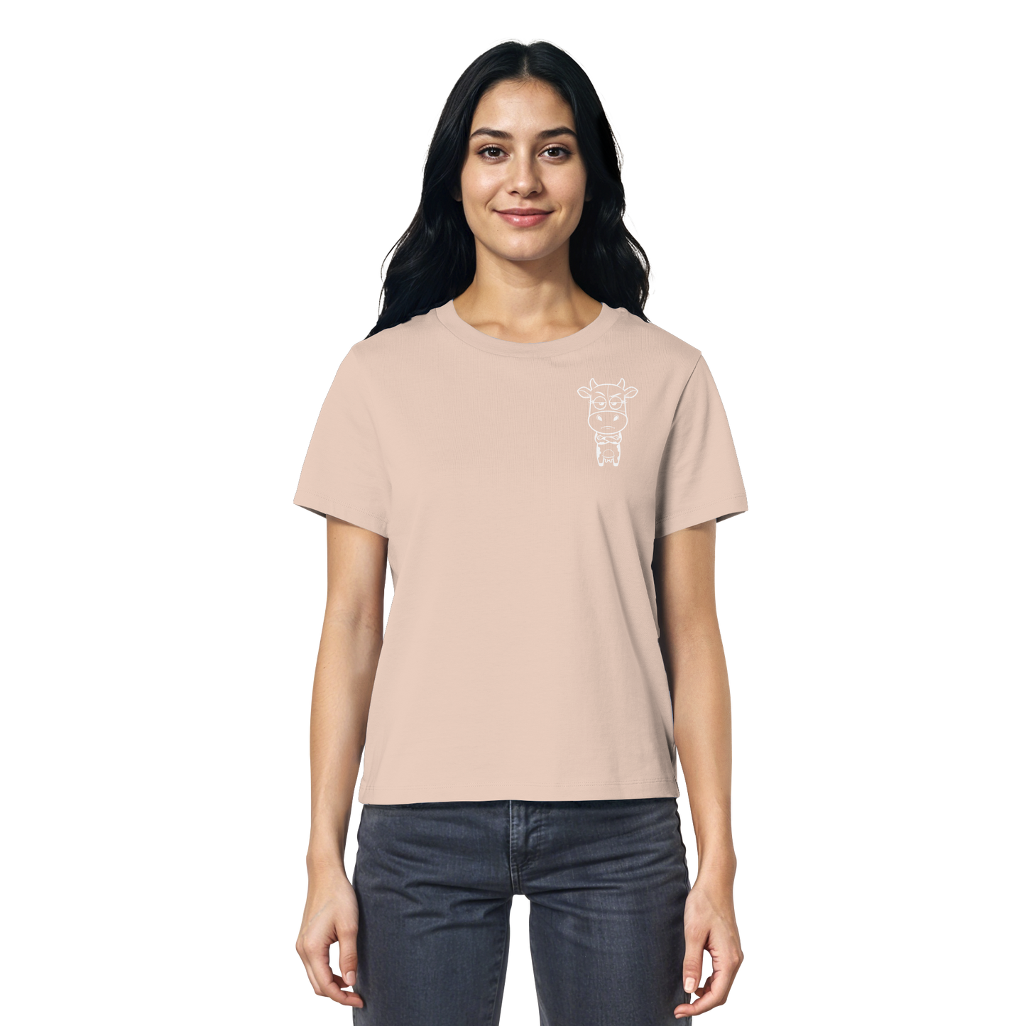 Annoyed Cow Statement-Print – Fraiche Peche Fitted Shirt | GÖRL Bio-Baumwolle, DTF-Druck in DE