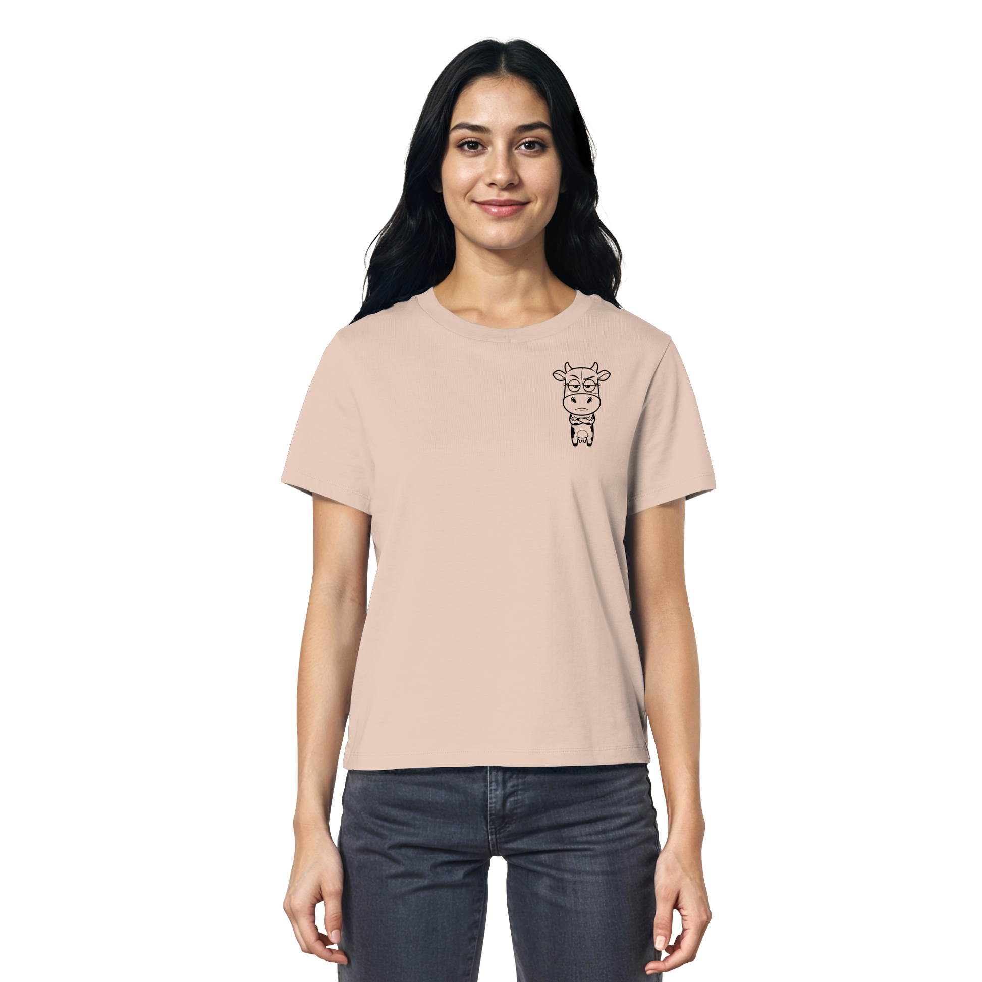 Annoyed Cow Statement-Print – Fraiche Peche Fitted Shirt | GÖRL Bio-Baumwolle, DTF-Druck in DE