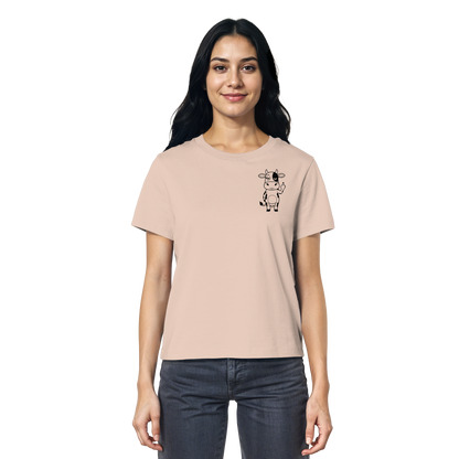 Finger Cow Statement-Print – Fraiche Peche Fitted Shirt | GÖRL Bio-Baumwolle, DTF-Druck in DE