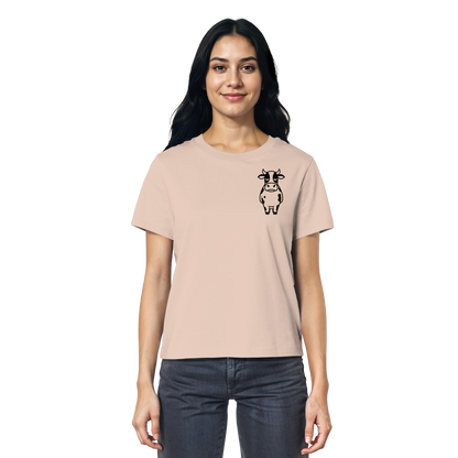 Angry Cow Statement-Print – Fraiche Peche Fitted Shirt | GÖRL Bio-Baumwolle, DTF-Druck in DE