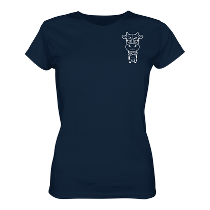 Annoyed Cow Statement-Print – French Navy Fitted Shirt | GÖRL Bio-Baumwolle, DTF-Druck in DE