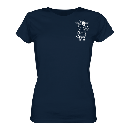 Finger Cow Statement-Print – French Navy Fitted Shirt | GÖRL Bio-Baumwolle, DTF-Druck in DE