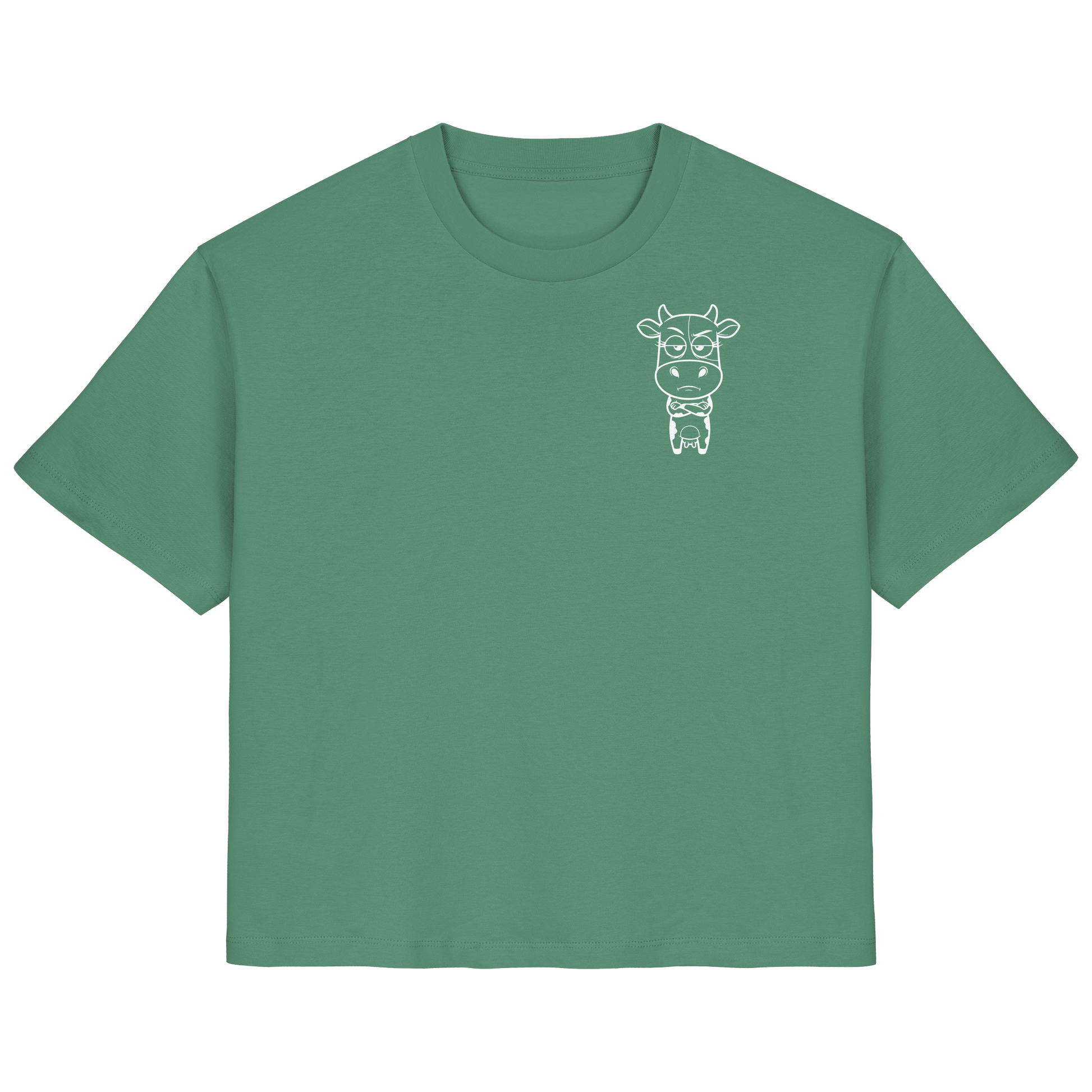 Annoyed Cow Statement-Print – Green Bay Fitted Shirt | GÖRL Bio-Baumwolle, DTF-Druck in DE