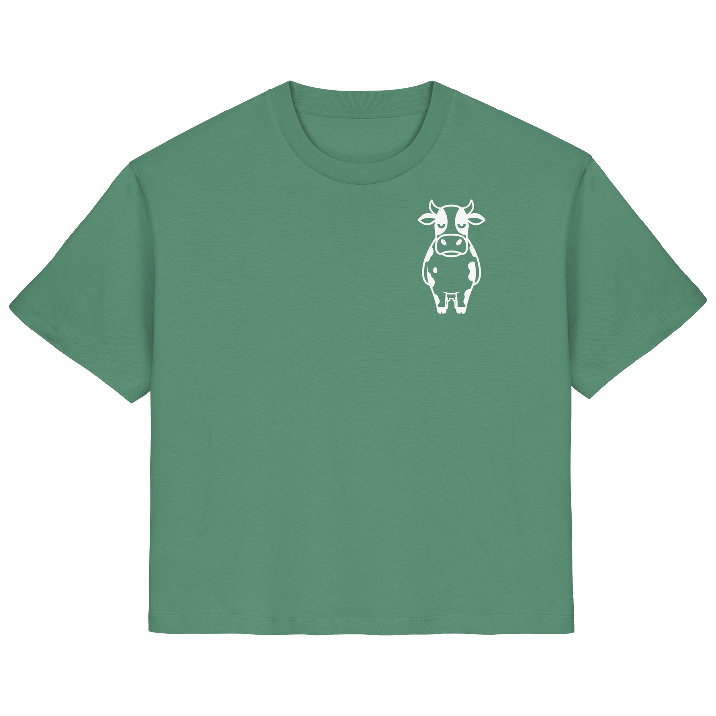 Angry Cow Statement-Print – Green Bay Fitted Shirt | GÖRL Bio-Baumwolle, DTF-Druck in DE