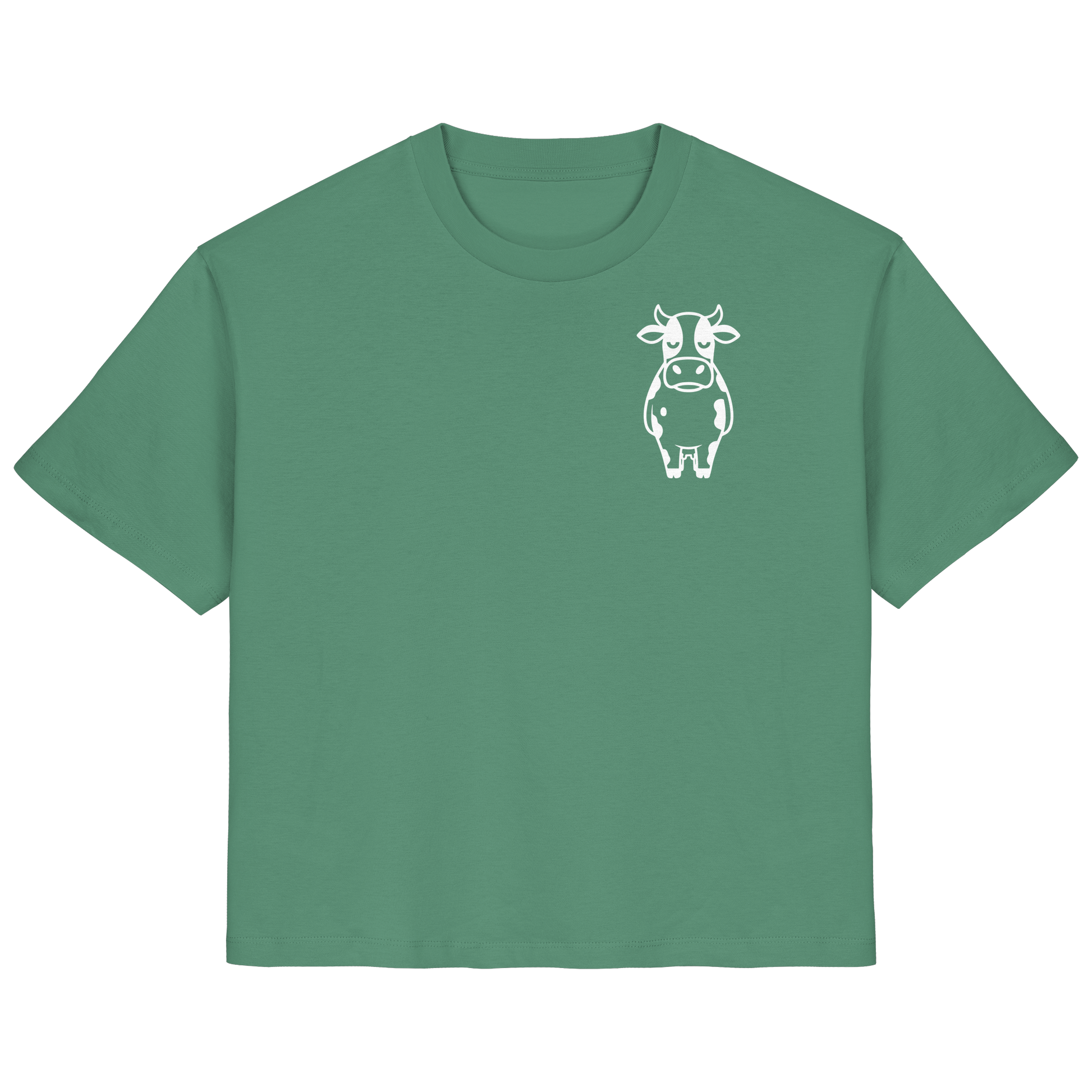 Angry Cow Statement-Print – Green Bay Fitted Shirt | GÖRL Bio-Baumwolle, DTF-Druck in DE