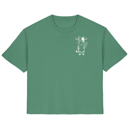 Finger Cow Statement-Print – Green Bay Fitted Shirt | GÖRL Bio-Baumwolle, DTF-Druck in DE