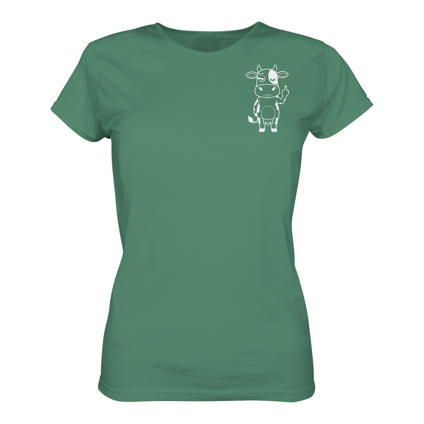 Finger Cow Statement-Print – Green Bay Fitted Shirt | GÖRL Bio-Baumwolle, DTF-Druck in DE