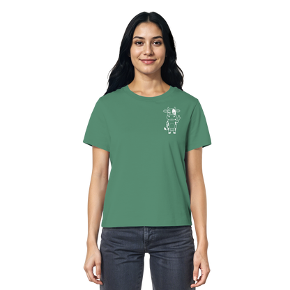 Finger Cow Statement-Print – Green Bay Fitted Shirt | GÖRL Bio-Baumwolle, DTF-Druck in DE