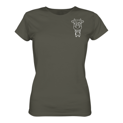 Annoyed Cow Statement-Print – Khaki Fitted Shirt | GÖRL Bio-Baumwolle, DTF-Druck in DE