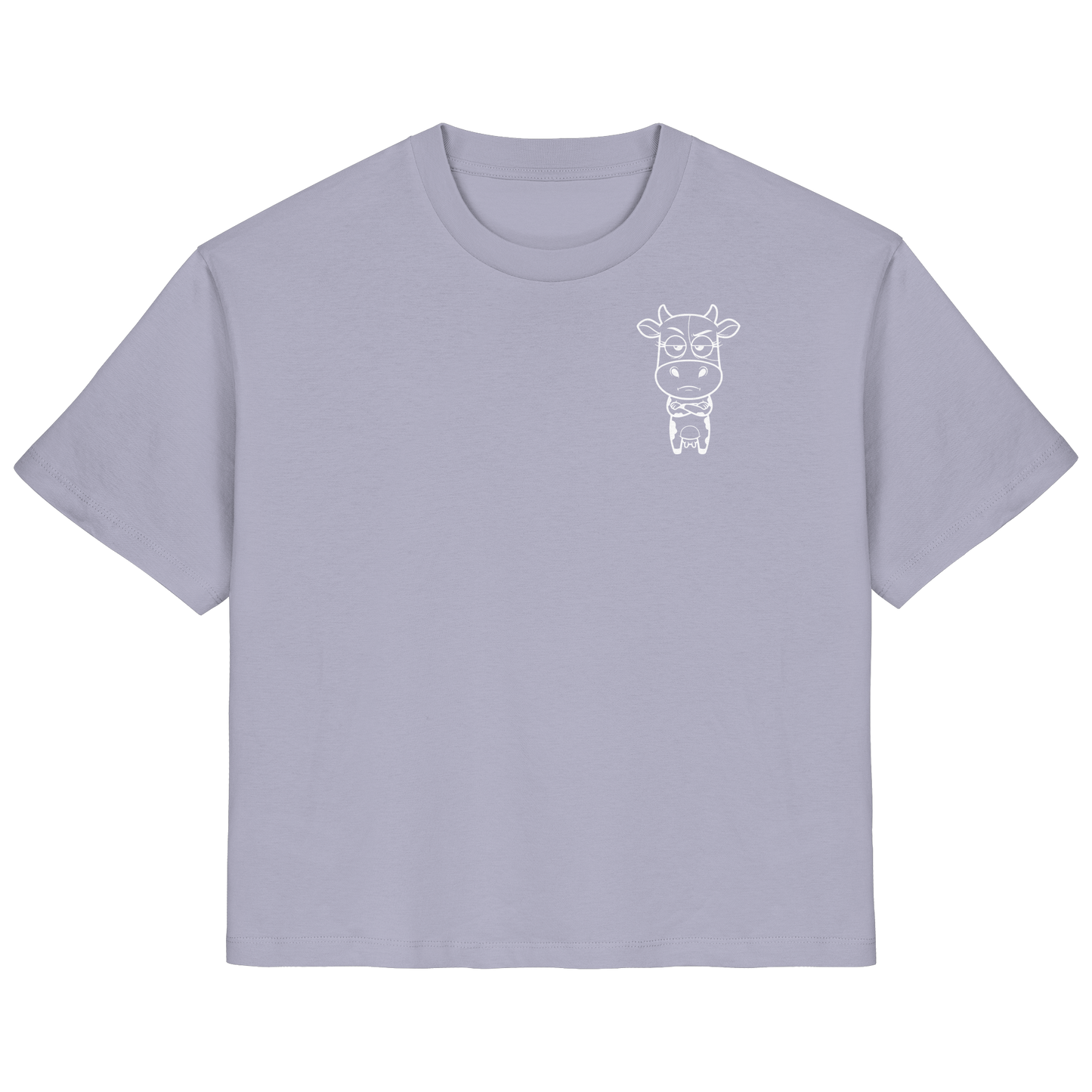 Annoyed Cow Statement-Print – Lavender Fitted Shirt | GÖRL Bio-Baumwolle, DTF-Druck in DE