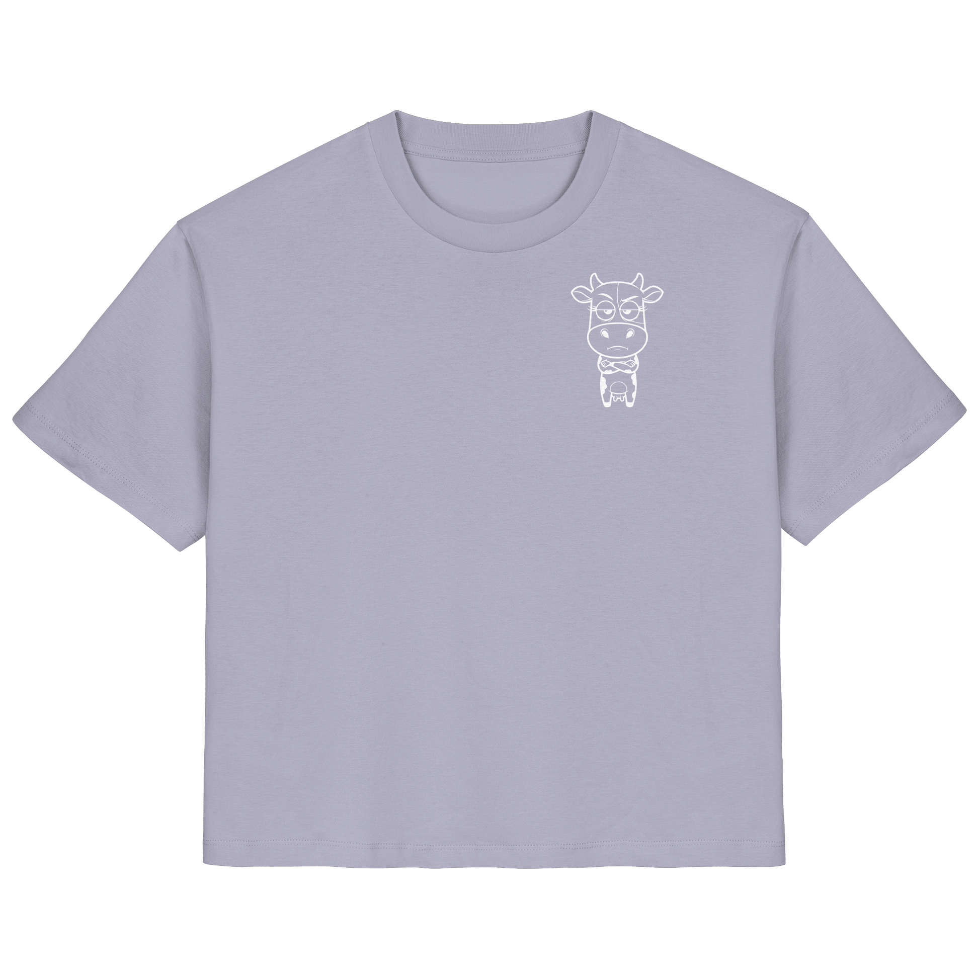 Annoyed Cow Statement-Print – Lavender Fitted Shirt | GÖRL Bio-Baumwolle, DTF-Druck in DE