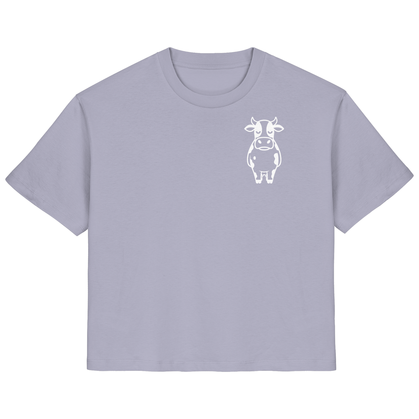 Angry Cow Statement-Print – Lavender Fitted Shirt | GÖRL Bio-Baumwolle, DTF-Druck in DE