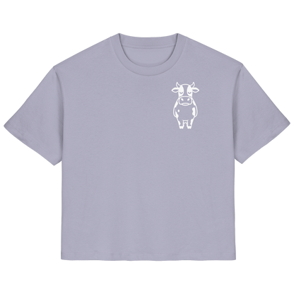 Angry Cow Statement-Print – Lavender Fitted Shirt | GÖRL Bio-Baumwolle, DTF-Druck in DE