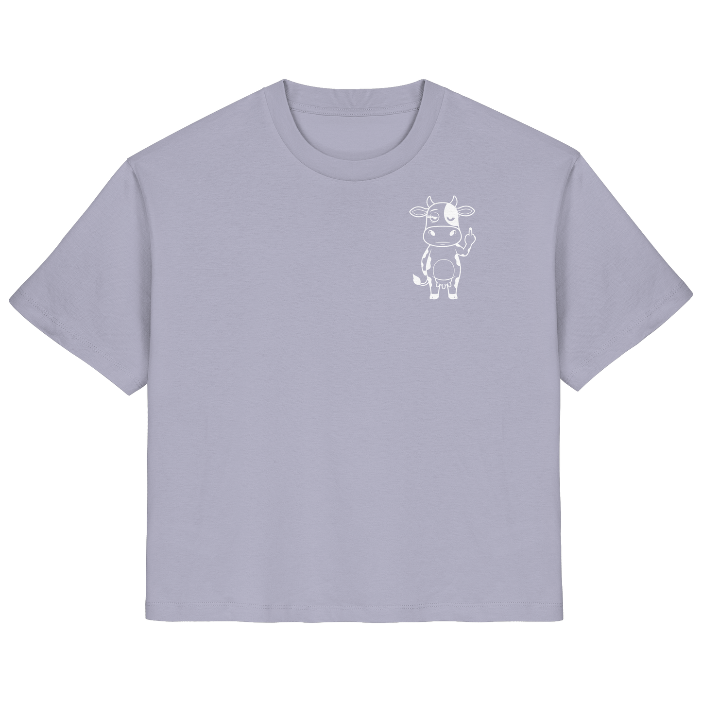 Finger Cow Statement-Print – Lavender Fitted Shirt | GÖRL Bio-Baumwolle, DTF-Druck in DE
