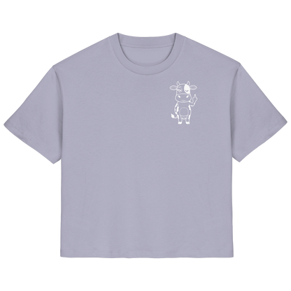 Finger Cow Statement-Print – Lavender Fitted Shirt | GÖRL Bio-Baumwolle, DTF-Druck in DE