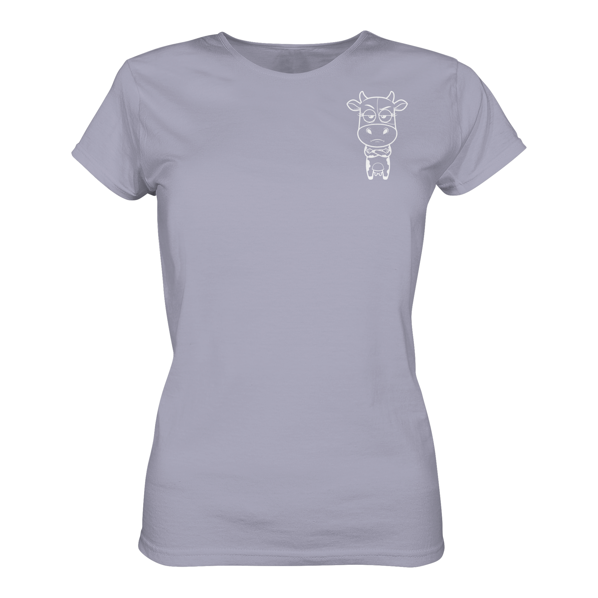 Annoyed Cow Statement-Print – Lavender Fitted Shirt | GÖRL Bio-Baumwolle, DTF-Druck in DE