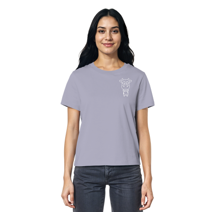 Annoyed Cow Statement-Print – Lavender Fitted Shirt | GÖRL Bio-Baumwolle, DTF-Druck in DE