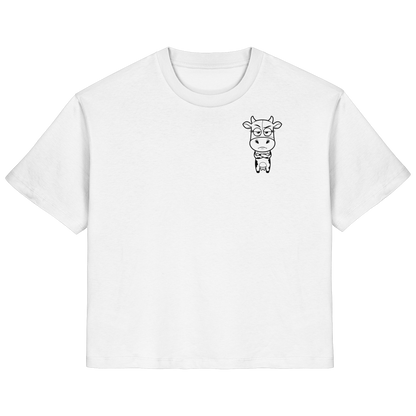Annoyed Cow Statement-Print – Weiss Fitted Shirt | GÖRL Bio-Baumwolle, DTF-Druck in DE