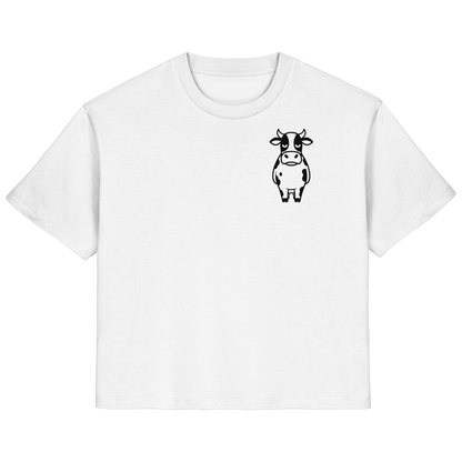 Angry Cow Statement-Print – Weiss Fitted Shirt | GÖRL Bio-Baumwolle, DTF-Druck in DE