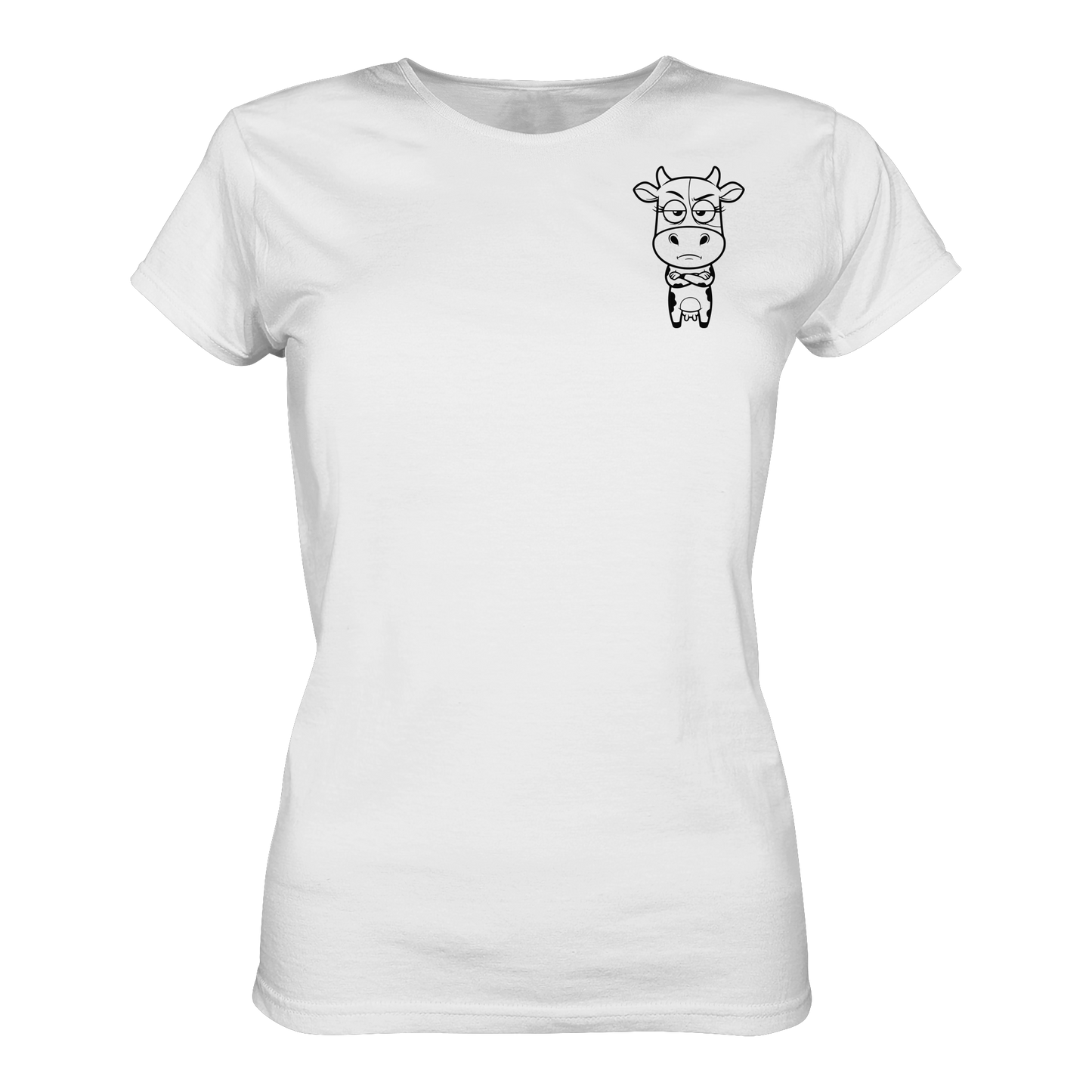 Annoyed Cow Statement-Print – Weiss Fitted Shirt | GÖRL Bio-Baumwolle, DTF-Druck in DE
