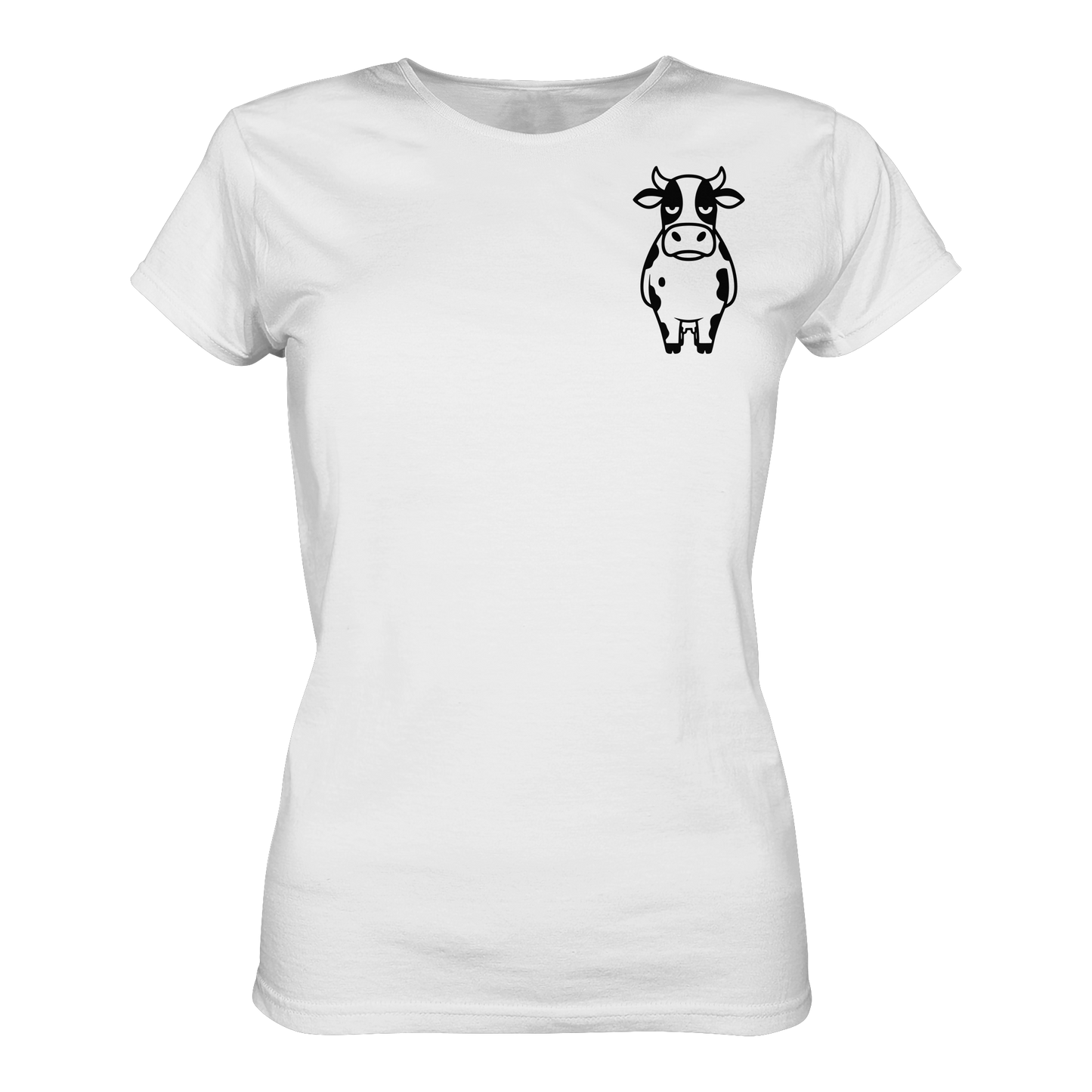 Angry Cow Statement-Print – Weiss Fitted Shirt | GÖRL Bio-Baumwolle, DTF-Druck in DE