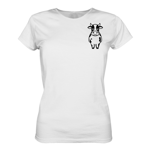 Angry Cow Statement-Print – Weiss Fitted Shirt | GÖRL Bio-Baumwolle, DTF-Druck in DE