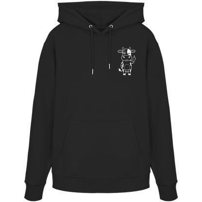 Finger Cow Statement-Print – Schwarz Hoodie | GÖRL Bio-Baumwolle, DTF-Druck in DE