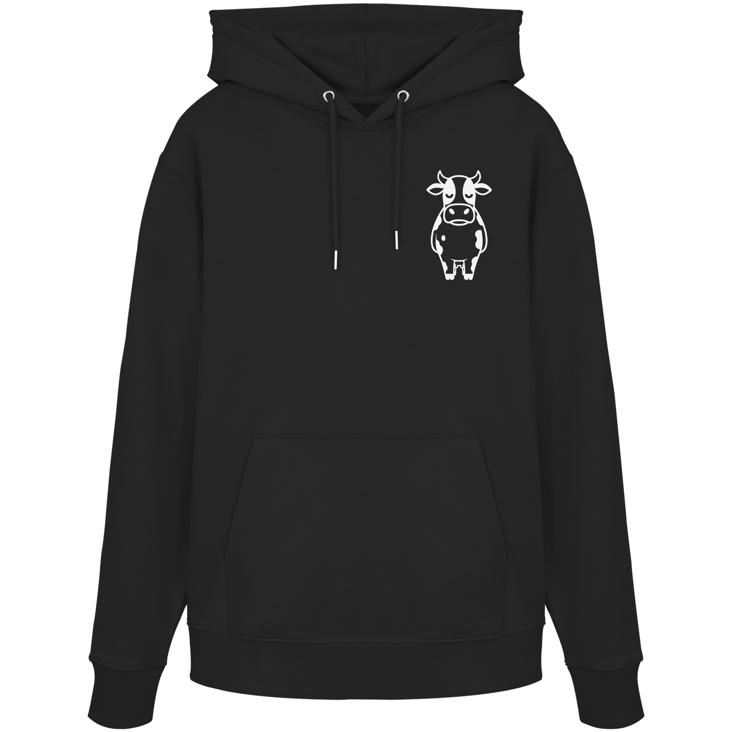 Angry Cow Statement-Print – Schwarz Hoodie | GÖRL Bio-Baumwolle, DTF-Druck in DE