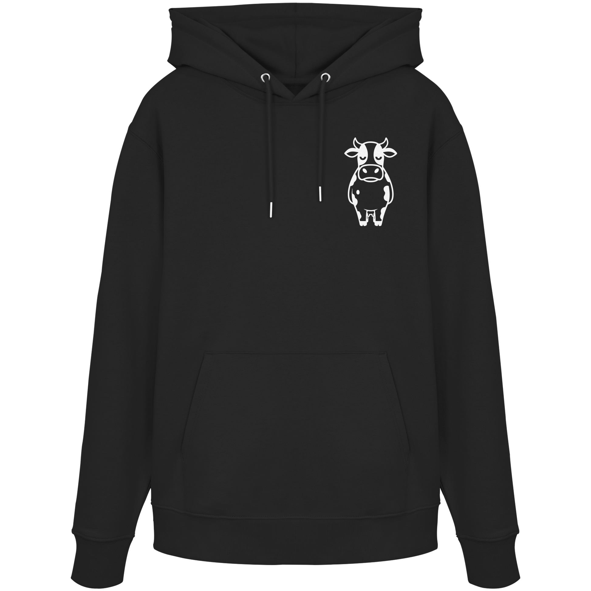 Angry Cow Statement-Print – Schwarz Hoodie | GÖRL Bio-Baumwolle, DTF-Druck in DE