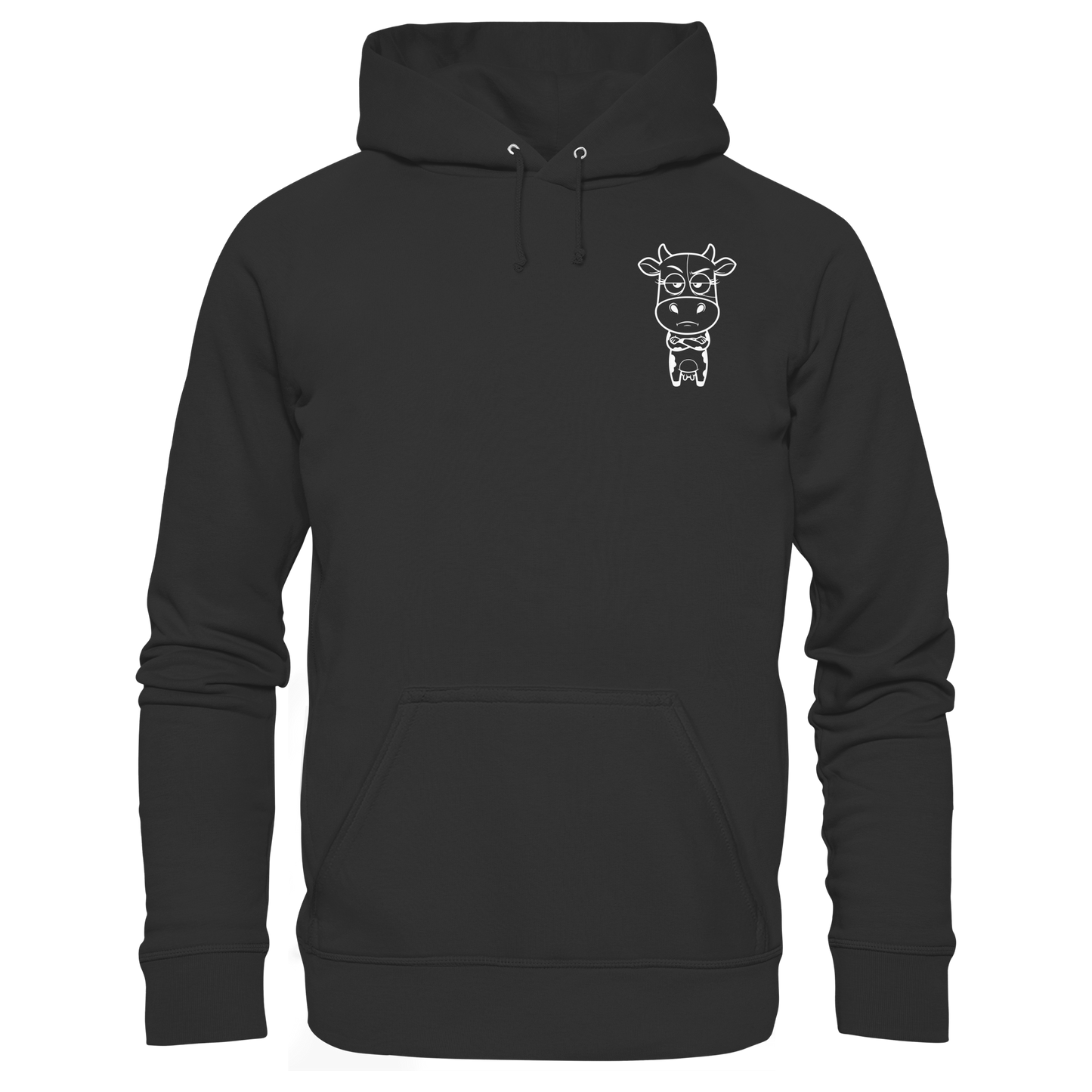 Annoyed Cow Statement-Print – Schwarz Hoodie | GÖRL Bio-Baumwolle, DTF-Druck in DE