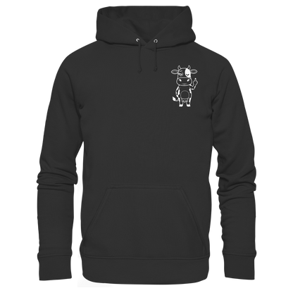Finger Cow Statement-Print – Schwarz Hoodie | GÖRL Bio-Baumwolle, DTF-Druck in DE