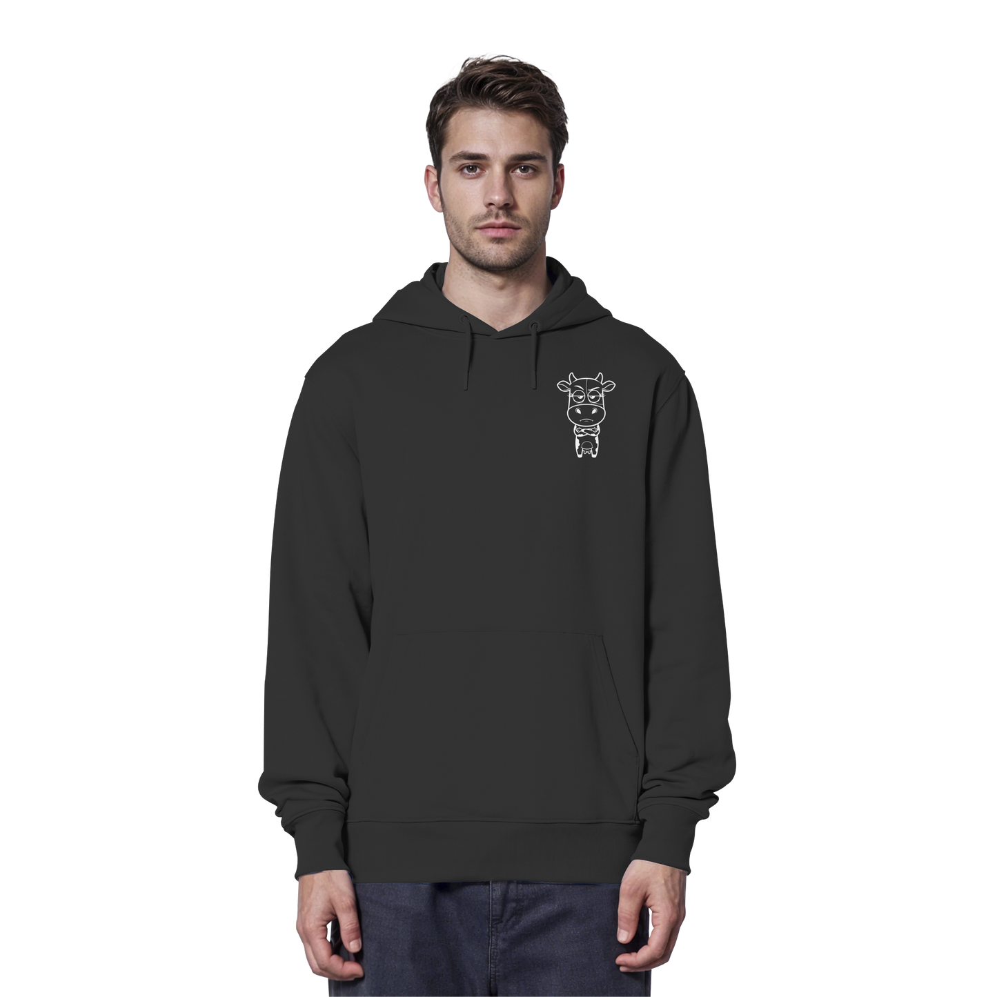 Annoyed Cow Statement-Print – Schwarz Hoodie | GÖRL Bio-Baumwolle, DTF-Druck in DE