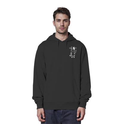 Finger Cow Statement-Print – Schwarz Hoodie | GÖRL Bio-Baumwolle, DTF-Druck in DE