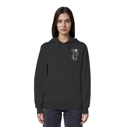 Finger Cow Statement-Print – Schwarz Hoodie | GÖRL Bio-Baumwolle, DTF-Druck in DE