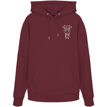Annoyed Cow Statement-Print – Burgundy Hoodie | GÖRL Bio-Baumwolle, DTF-Druck in DE