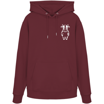 Angry Cow Statement-Print – Burgundy Hoodie | GÖRL Bio-Baumwolle, DTF-Druck in DE
