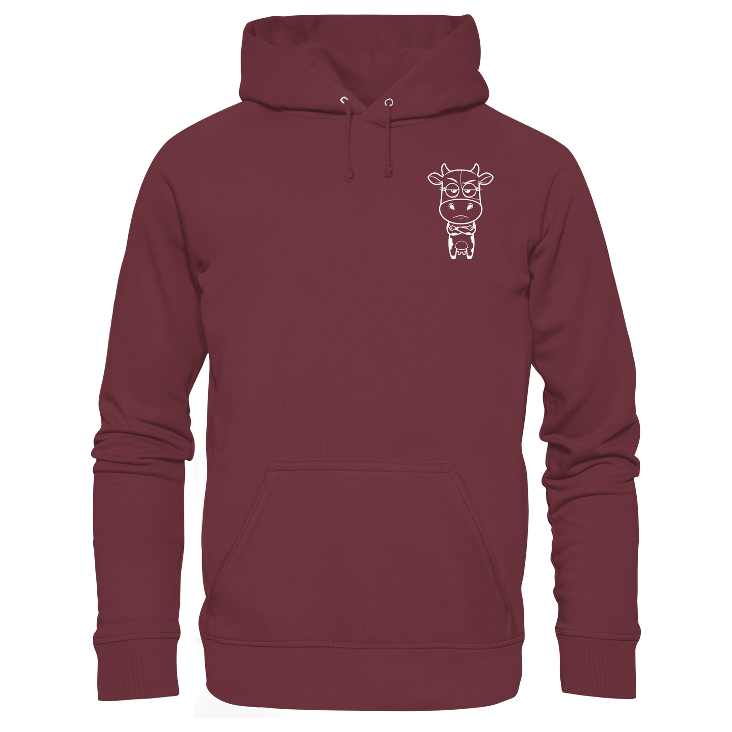 Annoyed Cow Statement-Print – Burgundy Hoodie | GÖRL Bio-Baumwolle, DTF-Druck in DE