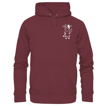 Finger Cow Statement-Print – Burgundy Hoodie | GÖRL Bio-Baumwolle, DTF-Druck in DE