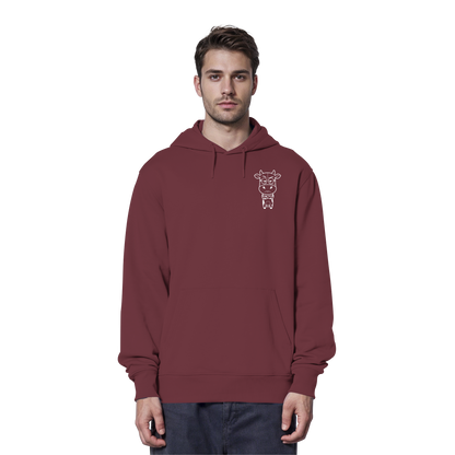 Annoyed Cow Statement-Print – Burgundy Hoodie | GÖRL Bio-Baumwolle, DTF-Druck in DE