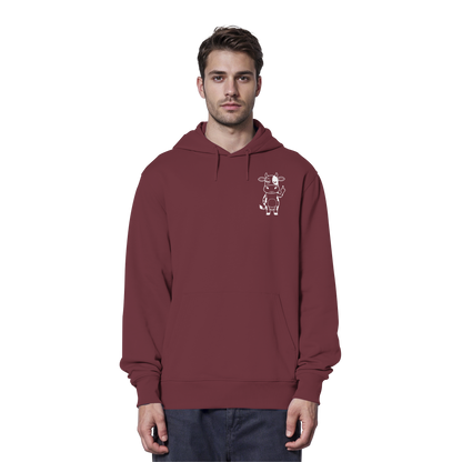 Finger Cow Statement-Print – Burgundy Hoodie | GÖRL Bio-Baumwolle, DTF-Druck in DE