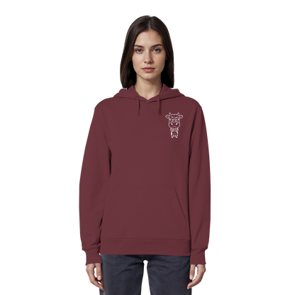Annoyed Cow Statement-Print – Burgundy Hoodie | GÖRL Bio-Baumwolle, DTF-Druck in DE