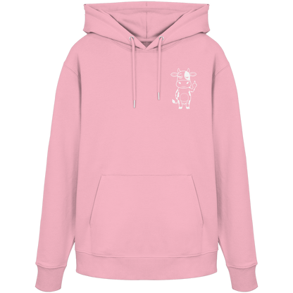 Finger Cow Statement-Print – Cotton Pink Hoodie | GÖRL Bio-Baumwolle, DTF-Druck in DE