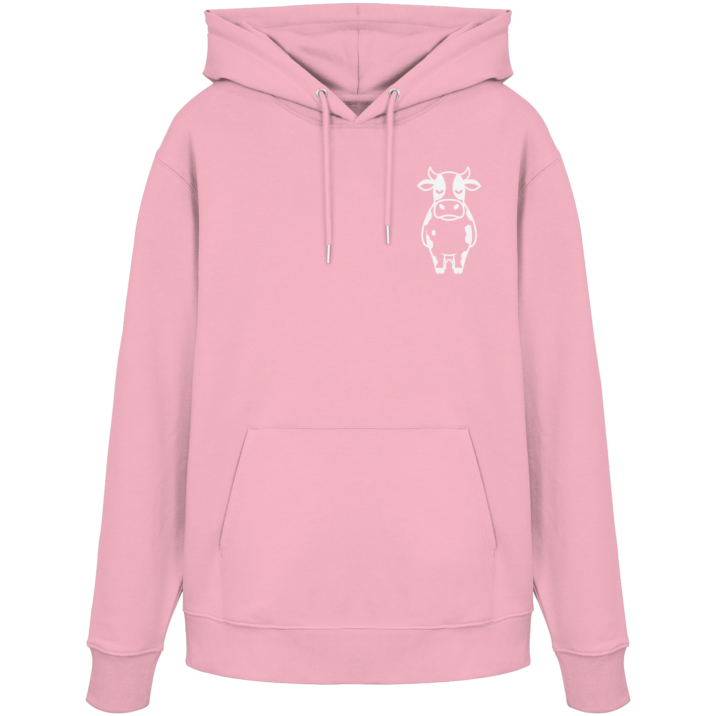 Angry Cow Statement-Print – Cotton Pink Hoodie | GÖRL Bio-Baumwolle, DTF-Druck in DE