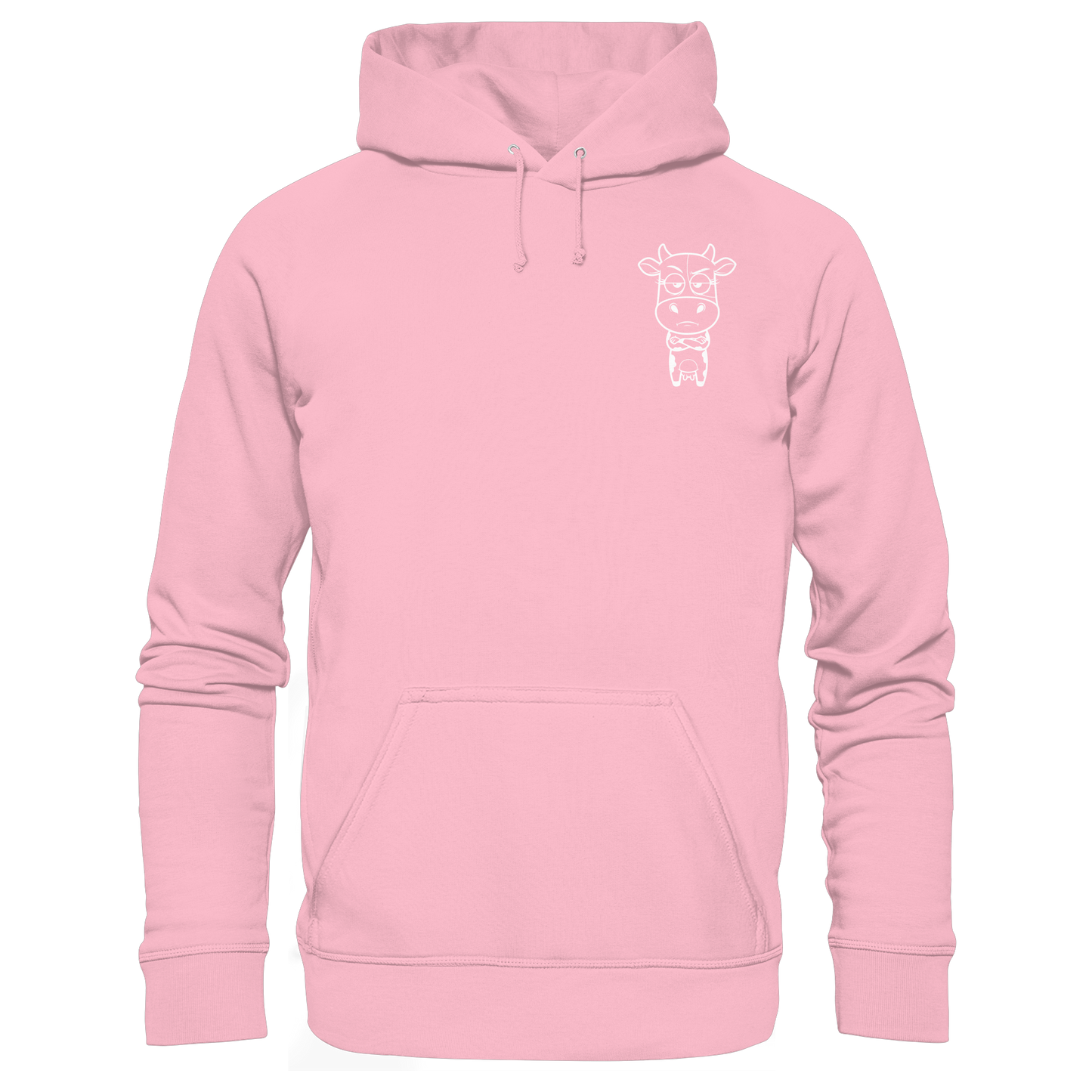 Annoyed Cow Statement-Print – Cotton Pink Hoodie | GÖRL Bio-Baumwolle, DTF-Druck in DE