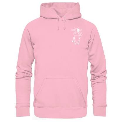 Finger Cow Statement-Print – Cotton Pink Hoodie | GÖRL Bio-Baumwolle, DTF-Druck in DE