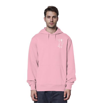Finger Cow Statement-Print – Cotton Pink Hoodie | GÖRL Bio-Baumwolle, DTF-Druck in DE