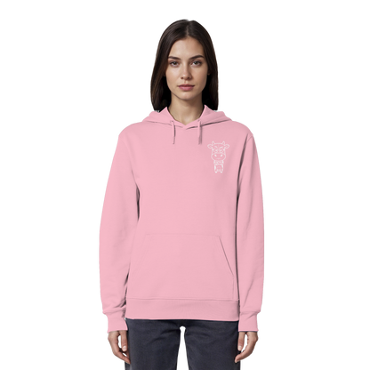 Annoyed Cow Statement-Print – Cotton Pink Hoodie | GÖRL Bio-Baumwolle, DTF-Druck in DE