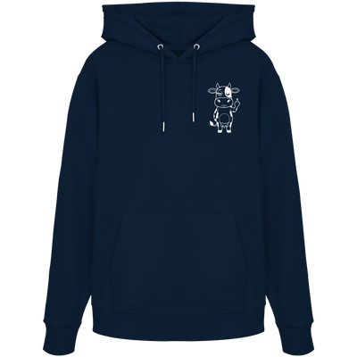Finger Cow Statement-Print – French Navy Hoodie | GÖRL Bio-Baumwolle, DTF-Druck in DE